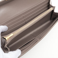 CELINE Triomphe Leather Large Long Wallet Taupe