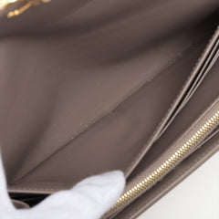 CELINE Triomphe Leather Large Long Wallet Taupe