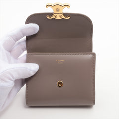 CELINE Triomphe Leather Compact Wallet