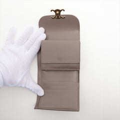 CELINE Triomphe Leather Compact Wallet