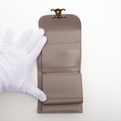 CELINE Triomphe Leather Compact Wallet