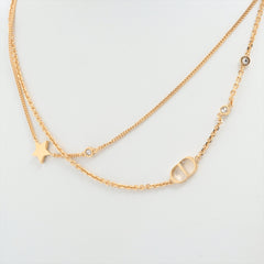 Christian Dior CD Star Rhinestone Gold Necklace Costume Jewellery