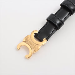 Celine Triomphe Black Leather Belt 75cm