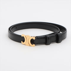 Celine Triomphe Black Leather Belt 75cm