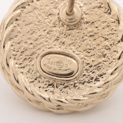 Chanel Coco Pearl Rhinestone Gold Stud Earrings Costume Jewellery