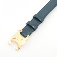 Celine Triomphe Blue Leather Belt 75cm