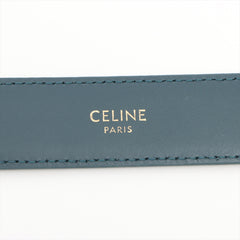 Celine Triomphe Blue Leather Belt 75cm