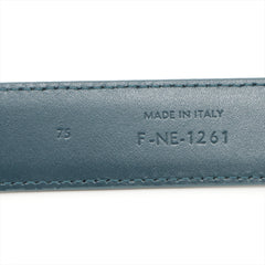 Celine Triomphe Blue Leather Belt 75cm