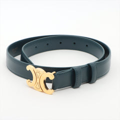 Celine Triomphe Blue Leather Belt 75cm