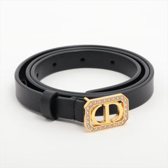 Dior CD Rhinestone Gold Black Belt 70cm