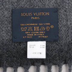 Louis Vuitton Cashmere Wool Black/Grey Echarpe Monogram Scarf