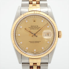 Rolex Datejust Watch 36mm Two Toned with Diamonds