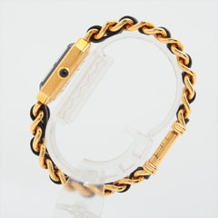 Chanel Première M Black Face Gold Watch