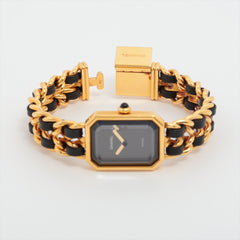 Chanel Première M Black Face Gold Watch