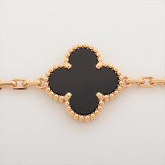 Van Cleef & Arpels Vintage Alhambra 5 motif Onyx Bracelet 2021