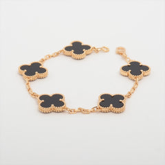 Van Cleef & Arpels Vintage Alhambra 5 motif Onyx Bracelet 2021
