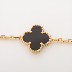 Van Cleef & Arpels Vintage Alhambra 5 Motif Onyx Bracelet