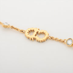 Dior Petit CD Yellow Gold Rhinestone/Pearl Bracelet Costume Jewellery