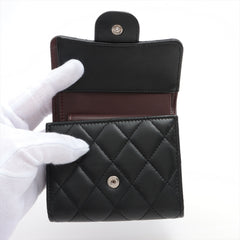 Chanel Black Lambskin Compact Wallet - Series 22
