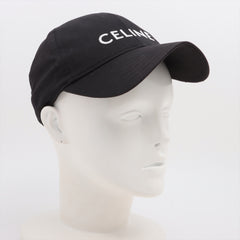 Celine Logo Black Baseball Cap Size Medium