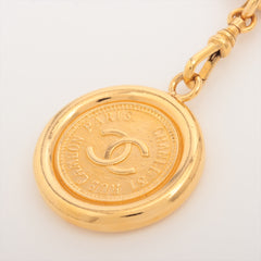 Chanel Coco Gold Chain Black Leather Belt Size 80cm Costume Jewellery