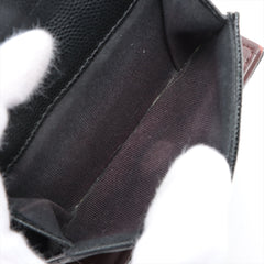 Chanel Compact Caviar Black Wallet - Microchipped