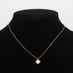 Van Cleef & Arpels Sweet Alhambra Mother Of Pearl MOP Necklace Yellow Gold