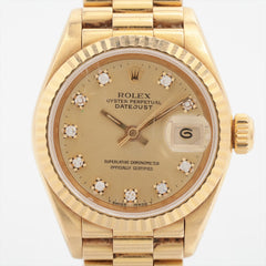 Rolex Datejust 26mm Watch Yellow Gold Champagne Face