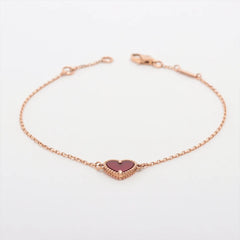 Van Cleef & Arpels Sweet Alhambra Hearts Carnelian Bracelet