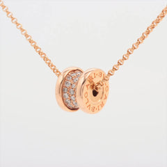 Bvlgari B.Zero 1 Mini Pavé Diamond Necklace Rose Gold