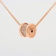 Bvlgari B.Zero 1 Mini Pavé Diamond Necklace Rose Gold