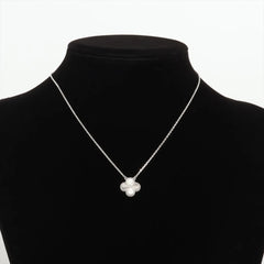 Van Cleef & Arpels Vintage Alhambra White Gold Guilloche Necklace