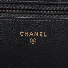 Chanel Caviar Wallet on Chain Black