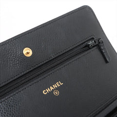 Chanel Caviar Wallet on Chain Black