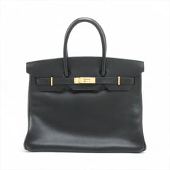 Hermes Birkin 35 Ardennes Noir D Square Stamp
