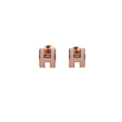 Hermes Mini Pop H Earring Rose Dragee