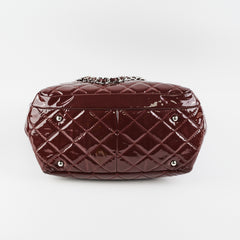 Chanel Quilted Patent Large Tote Bag Burgundy
