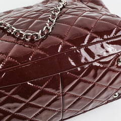 Chanel Quilted Patent Large Tote Bag Burgundy