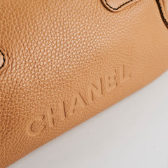 Chanel Boston Beige Caviar Shoulder Bag