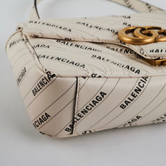 Gucci X Balenciaga Collab Marmont Small White