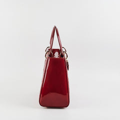 Christian Dior Lady Dior Medium Red Patent
