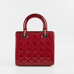 Christian Dior Lady Dior Medium Red Patent
