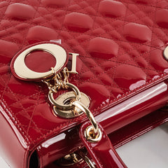 Christian Dior Lady Dior Medium Red Patent