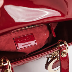 Christian Dior Lady Dior Medium Red Patent