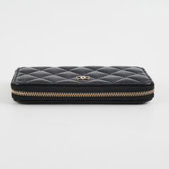 Chanel Zipper Wallet Caviar Black