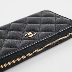 Chanel Zipper Wallet Caviar Black