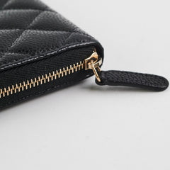 Chanel Zipper Wallet Caviar Black