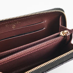Chanel Zipper Wallet Caviar Black