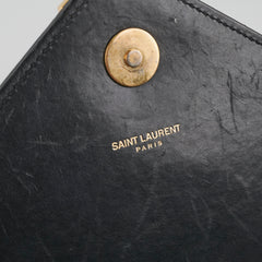 Saint Laurent Large Envelope Leather Black Shoulder Bag