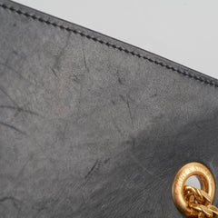 Saint Laurent Large Envelope Leather Black Shoulder Bag